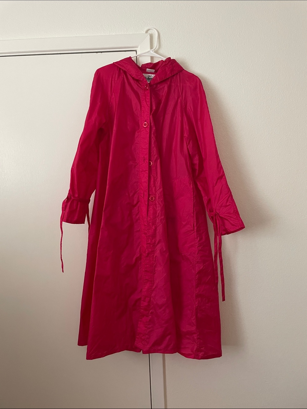 totes Bright Pink Hooded Trench Coat